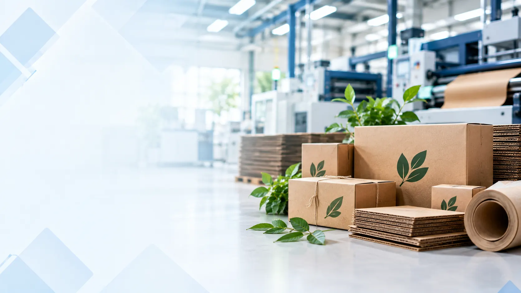 Sustainable paper packaging in a modern production facility
